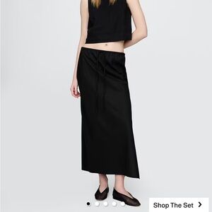 Gap Linen-Blend Midi Skirt